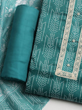 Printed Cotton Blend Unstitched Suit With Dupatta